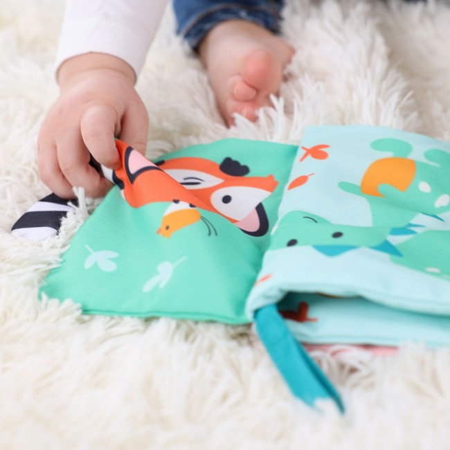 SES Creative Tiny Talents Sensory animal tails cloth book