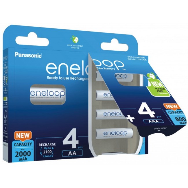 Rechargeable batteries PANASONIC ENELOOP 4x AA 2000 mAh + 4x AAA 800 mAh 8 szt (BK-3MCDE+4MCDE/8CP) Rechargeable batteries PANASONIC ENELOOP 4x AA 2000 mAh + 4x AAA 800 mAh 8 szt (BK-3MCDE+4MCDE/8CP)