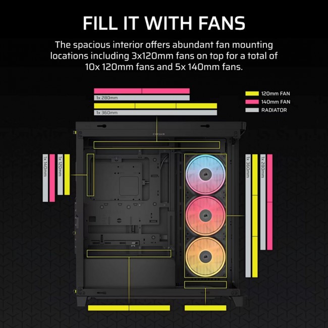 Corsair 4500X LX-R RGB Tempered Glass Mid-Tower, Black Midi Tower Corsair 4500X LX-R RGB Tempered Glass Mid-Tower, Black Midi Tower