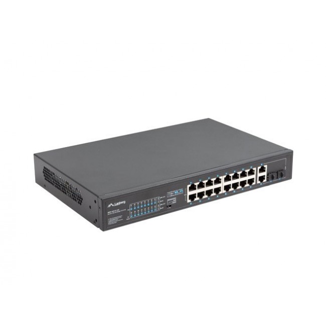 Lanberg RSFE-16P-2C-250 network switch Unmanaged Gigabit Ethernet (10/100/1000) Power over Ethernet (PoE) 1U Black