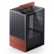 Jonsbo T6 PC Case, Mini-Tower, Mini-ITX, Tempered Glass, Wood, black
