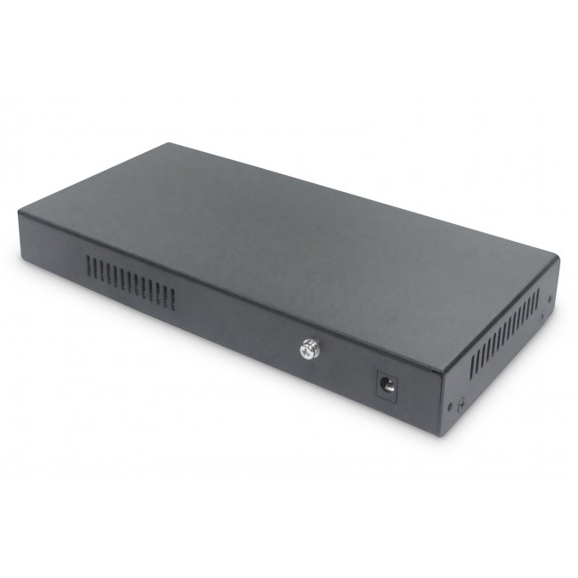 Digitus 8-Port Gigabit PoE Networkswitch, Desktop, L2 managed, 2 Uplinkports, SFP, 86 W, af/at