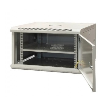 EMITERNET Single-wall hanging cabinet 19'' 6U, full sheet metal doors, 600 600 370mm width/depth/height. EM/AP6606-B