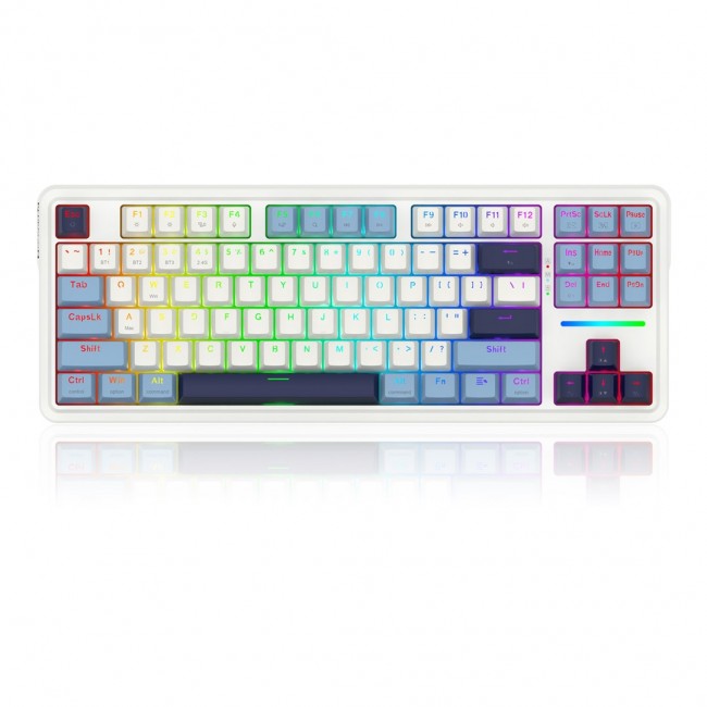 REDRAGON K728WBB-RGB-PRO Antonium Pro keyboard USB + RF Wireless + Bluetooth White, Blue