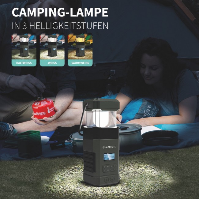 Albrecht DR 114 DAB Battery powered camping lantern USB port