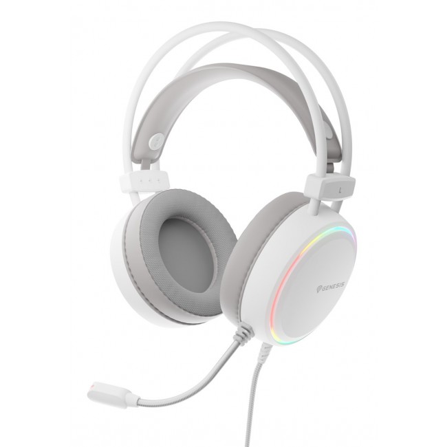 GENESIS NSG-2308 headphones/headset Wired Head-band Gaming USB Type-A White