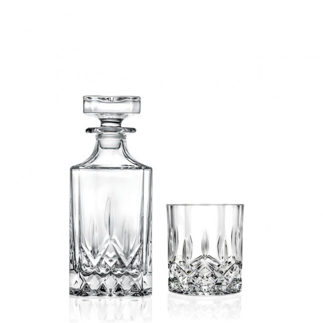 WHISKEY GLASSES AND GARAFE SET 6 PCS. OP