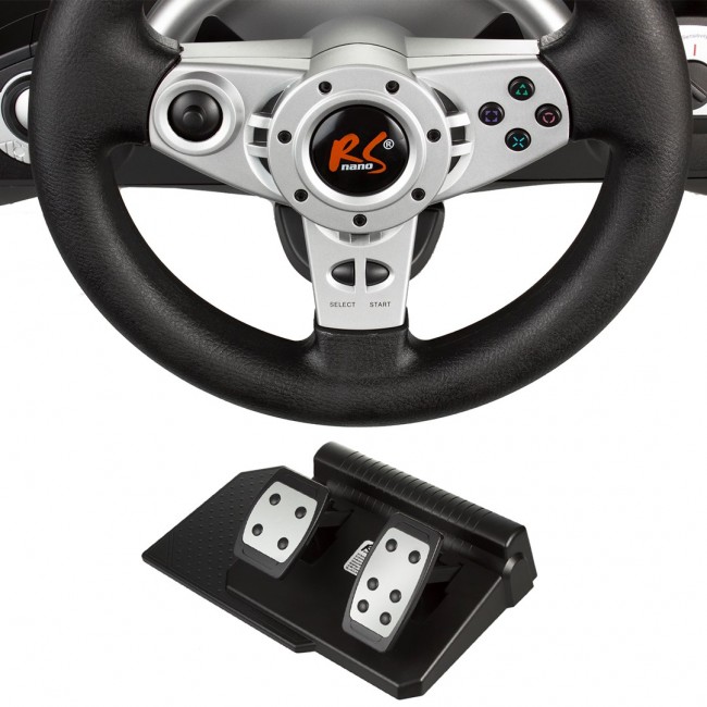NanoRS RS700 Gaming Controller Black, Silver USB Steering wheel Analogue / Digital Android, PC, PlayStation 4, Playstation 3, Xbox One. NanoRS RS700 Gaming Controller Black, Silver USB Steering wheel Analogue / Digital Android, PC, PlayStation 4, Playstation 3, Xbox One.