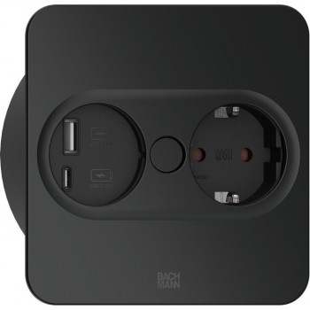 Bachmann 946.105 socket-outlet Type F + USB A + USB C Stainless steel