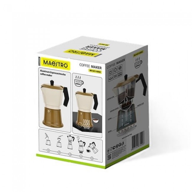 Aluminium moka pot MR-1657-9-BEIGE MAESTRO