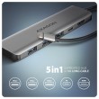 Axagon HMC-5H USB 5Gbps hub, 3x USB-A, HDMI 4k/30Hz, PD 100W, 100cm USB-C cable