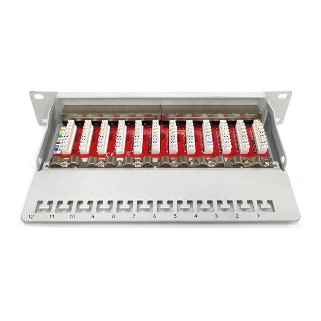 Digitus CAT 6A Patch Panel, shielded, 12-Port, 1HE, 10