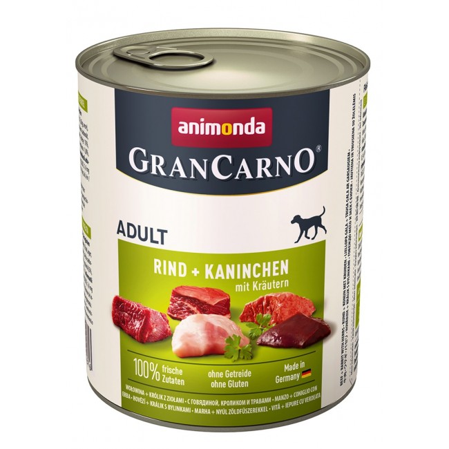 ANIMONDA GranCarno Adult Beef, rabbit and herbs - wet dog food - 800g