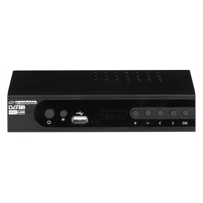 Esperanza EV106P Digital DVB-T2 H.265/HEVC tuner, Black