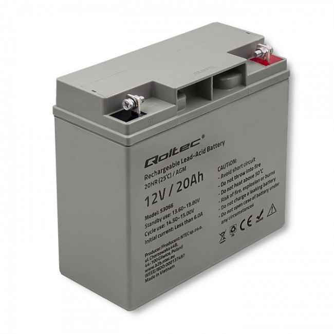 Qoltec 53066 UPS battery Sealed Lead Acid (VRLA) 12 V 20 Ah Qoltec 53066 UPS battery Sealed Lead Acid (VRLA) 12 V 20 Ah