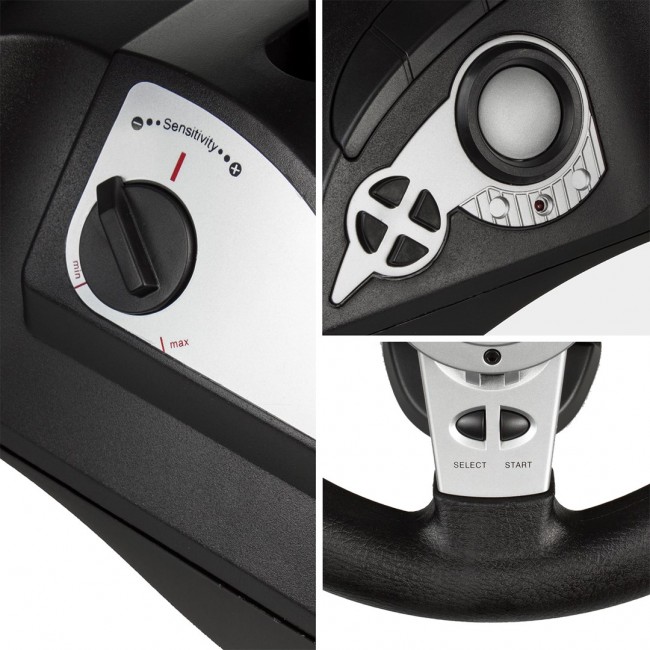 NanoRS RS700 Gaming Controller Black, Silver USB Steering wheel Analogue / Digital Android, PC, PlayStation 4, Playstation 3, Xbox One. NanoRS RS700 Gaming Controller Black, Silver USB Steering wheel Analogue / Digital Android, PC, PlayStation 4, Playstation 3, Xbox One.