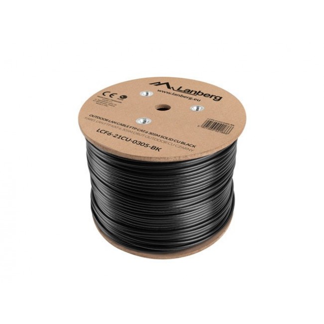 Lanberg LCF6-21CU-0305-BK networking cable Black 305 m Cat6 F/UTP (FTP)