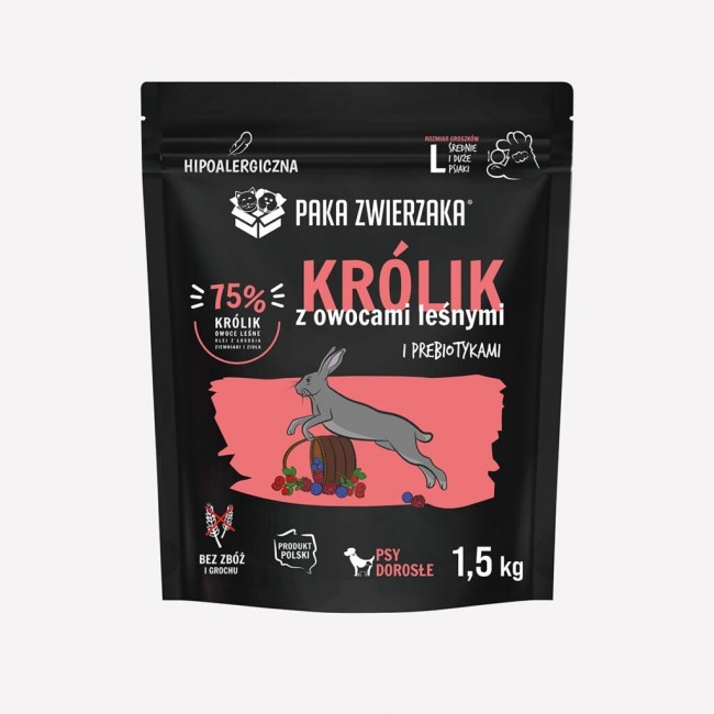 PAKA ZWIERZAKA Rabbit with forest fruits dry dog food L 1.5kg