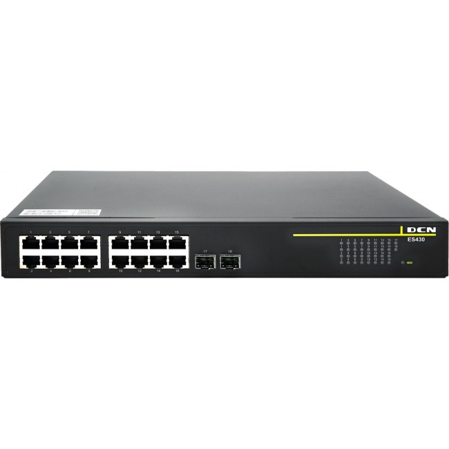 DCN ES430-18P-POE network switch Managed Gigabit Ethernet (10/100/1000) Power over Ethernet (PoE) 1U Black
