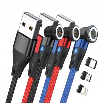 RealPower Magnetic cable 3 Amp Set,1m,3 Kabel mit Adaptern