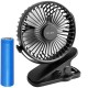 Desk fan with clip 10cm USB+battery black Desk fan with clip 10cm USB+battery black