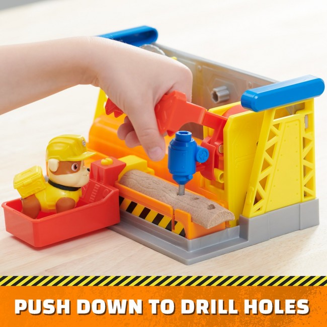 Rubble & Crew, Rubble s Workshop Playset, Construction Toys with Kinetic Build-It Sand & Rubble Action Figure, Kids Toys for Boys & Girls Ages 3+ Rubble & Crew, Rubble s Workshop Playset, Construction Toys with Kinetic Build-It Sand & Rubble Action Figure, Kids Toys for Boys & Girls Ages 3+