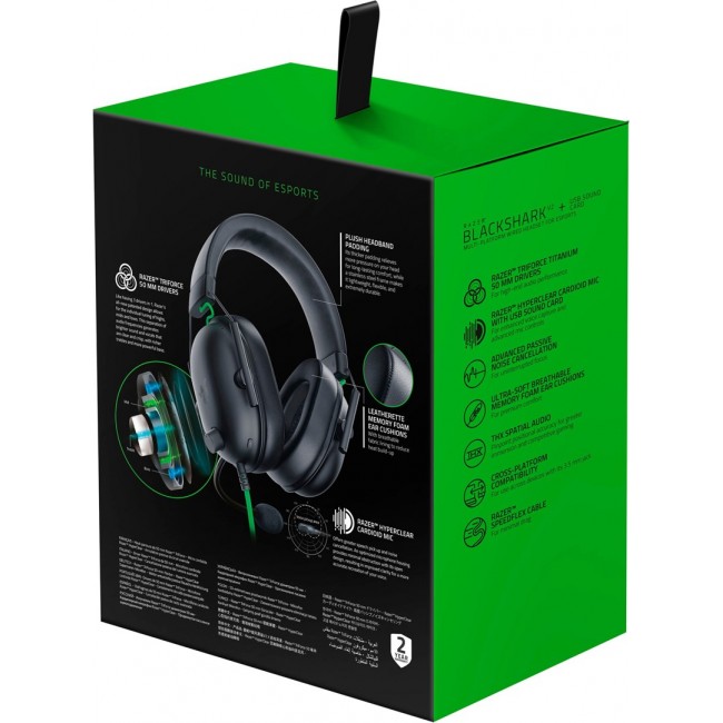 Razer Blackshark V2 X Headset Wired Head-band Gaming Black, Green Razer Blackshark V2 X Headset Wired Head-band Gaming Black, Green
