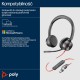 HP Poly Blackwire 8225 Stereo USB-C Headset +USB-C/A Adapter