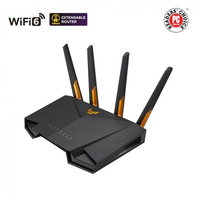ASUS TUF Gaming AX3000 V2 wireless router Gigabit Ethernet Dual-band (2.4 GHz / 5 GHz) Black, Orange