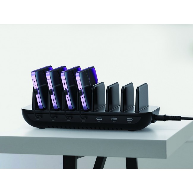 Conceptronic OZUL07B 160W 7-Port USB PD Charging Station, USB-C x 7, PD 3.0 Conceptronic OZUL07B 160W 7-Port USB PD Charging Station, USB-C x 7, PD 3.0