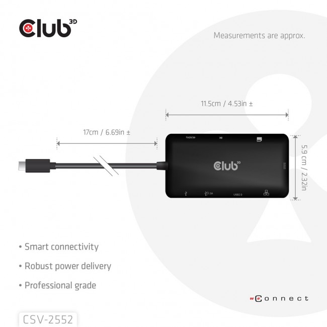 CLUB3D 9-1 Dual HDMI USB-C Hub PD3.0 100W