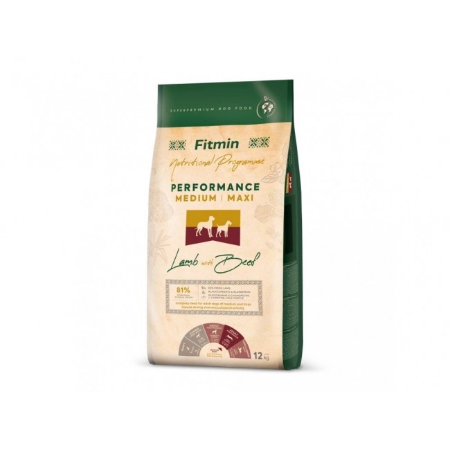 FITMIN Medium Maxi Performance Lamb with beef - dry dog food - 12kg