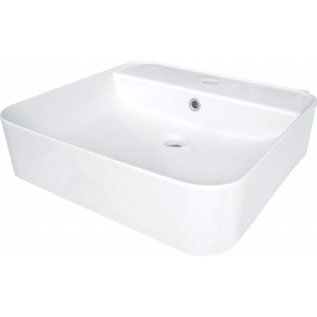 Ceramic countertop/wall washbasin with space for a tap Ceramic countertop/wall washbasin with space for a tap
