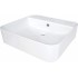 Ceramic countertop/wall washbasin with space for a tap