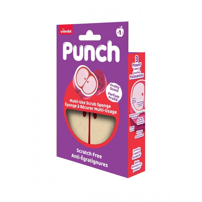Vileda Punch All-Purpose Sponge Apple, 1 piece