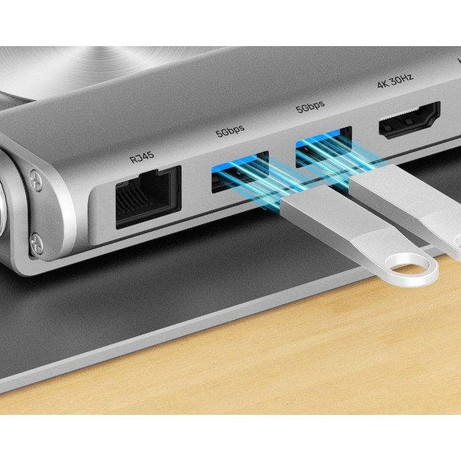Adjustable laptop stand + USB-C HDMI hub Unitek D1109B01 PD 100W Adjustable laptop stand + USB-C HDMI hub Unitek D1109B01 PD 100W