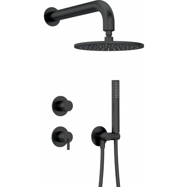 Concealed shower set with overhead shower Concealed shower set with overhead shower