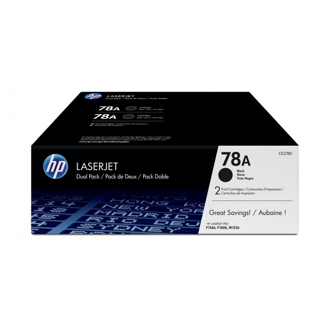 HP 78A 2x Schwarz LaserJet Tonerpatrone HP 78A 2x Schwarz LaserJet Tonerpatrone