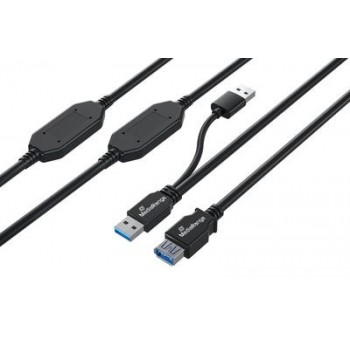 MediaRange MRCS244 USB cable USB 3.2 Gen 1 (3.1 Gen 1) 15 m 2 x USB A USB A 5 Gbit/s Black