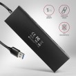 Axagon HUE-F7A 7x USB 3.2 Gen 1 ALU FLAT hub micro power IN 1m USB-A USB 3.2 Gen 1 (3.1 Gen 1) Type-A 5000 Mbit/s Black