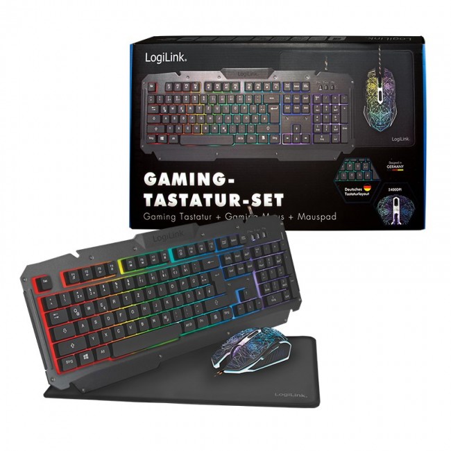 LogiLink ID0185 keyboard Mouse included Gaming USB QWERTY English Black