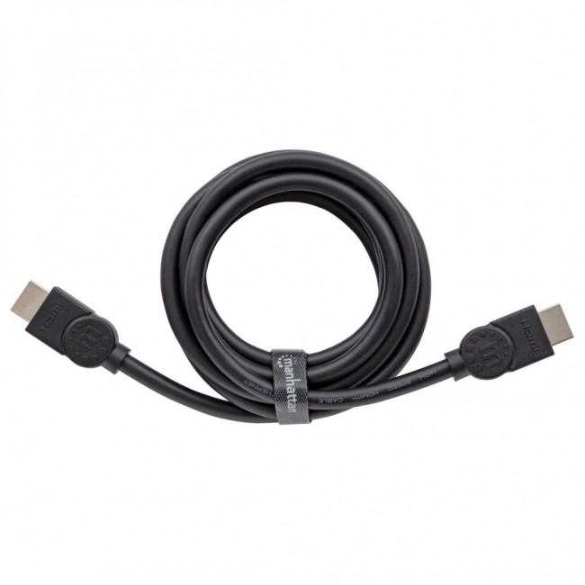 Manhattan HDMI 8K@60Hz Cable with Ethernet, 2m, Male to Male, Black, 4K@120Hz, Ultra HD 4k x 2k, Fully Shielded, Gold Plated Contacts, Lifetime Warranty, Ultra High Speed Manhattan HDMI 8K@60Hz Cable with Ethernet, 2m, Male to Male, Black, 4K@120Hz, Ultra HD 4k x 2k, Fully Shielded, Gold Plated Contacts, Lifetime Warranty, Ultra High Speed