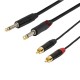 SSQ RCAJM5 - Cable 2x RCA - 2x Jack Mono 6,3 mm 3 m Black SSQ RCAJM5 - Cable 2x RCA - 2x Jack Mono 6,3 mm 3 m Black
