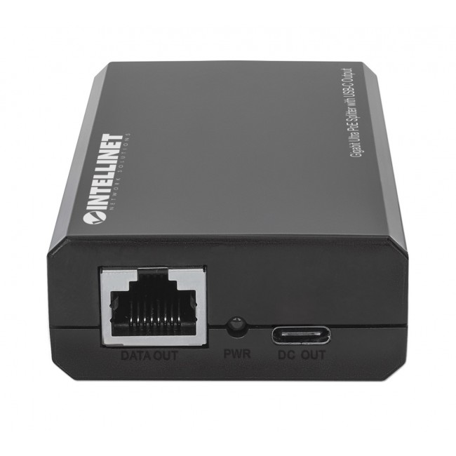 Intellinet PoE Splitter with USB-C Output, PoE++ / 4PPoE, Gigabit Ultra, IEEE 802.3bt, RJ45 In and Out Ports, Up to 45 W USB-C Output Port