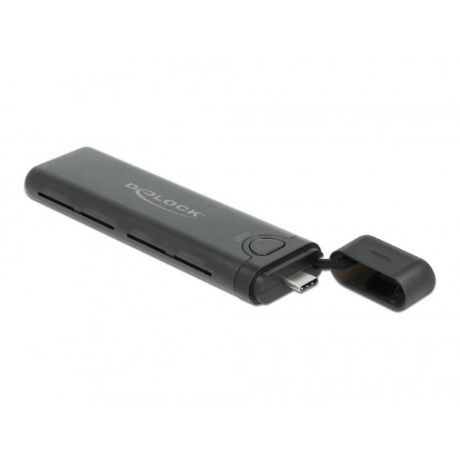 DeLOCK External USB Type-C Combo Enclosure for M.2 NVMe PCIe or SATA SSD - tool free