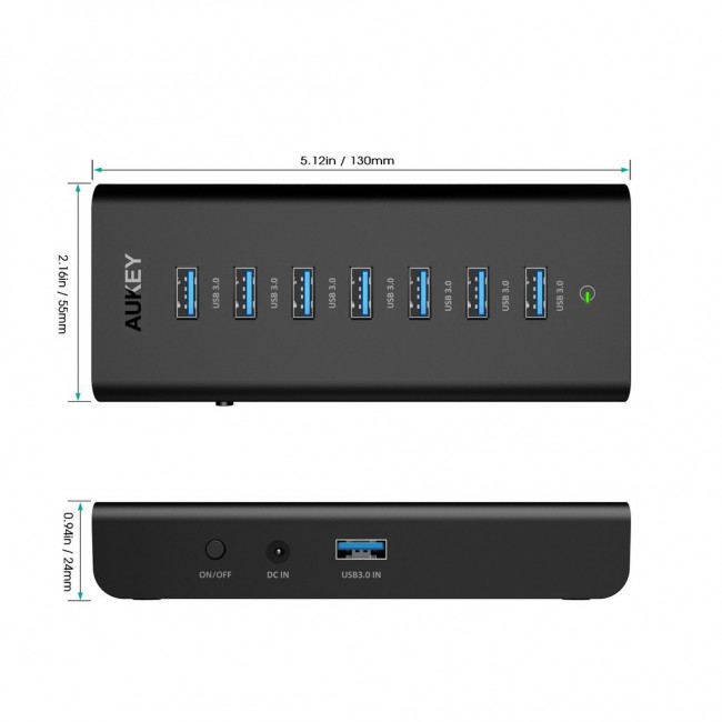 AUKEY CB-H3 interface hub Black AUKEY CB-H3 interface hub Black