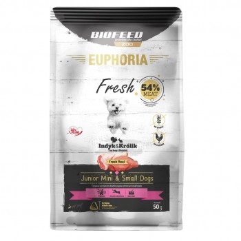 EUPHORIA Fresh Junior Turkey with rabbit XS/S - dry dog food - 50g