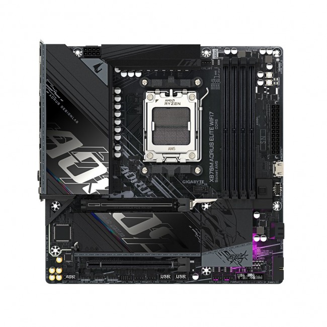 GIGABYTE X870M AORUS ELITE WIFI7 Motherboard - Supports AMD Ryzen 9000 CPUs, 14+2+2 Phases Digital VRM, up to 8200Hz DDR5 (OC), 1xPCIe 5.0 + 1xPCIe 4.0, Wi-Fi 7, 2.5 GbE LAN, USB 4