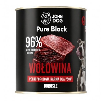 JOHN DOG Pure Black Mono beef - wet dog food - 800g