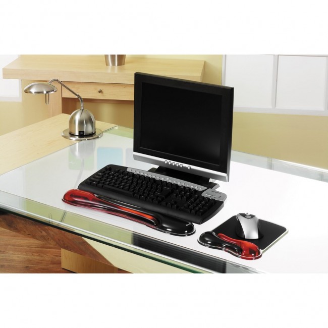 Kensington Duo Gel Mouse Pad Wrist Rest Red